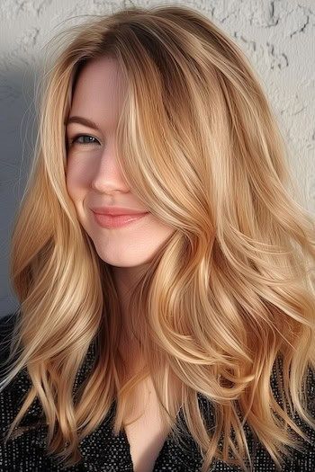 Waves Honey Blonde Hair Celebrities, Blonde With Golden Lowlights, Honey Bob Hair, Ombre Strawberry Blonde Hair, Amanda Seyfried Hair Color, Golden Blonde Hair Pale Skin, Mid Length Honey Blonde Hair, Reddish Blonde Balayage, Blond Honey Hair