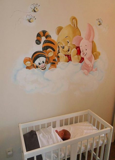 Disney Baby Room Ideas, Disney Baby Nursery, Disney Baby Rooms, Disney Baby Nurseries, Winnie The Pooh And Tigger, Pooh And Tigger, Baby Nursery Inspiration, Kids Room Murals, Baby Room Themes