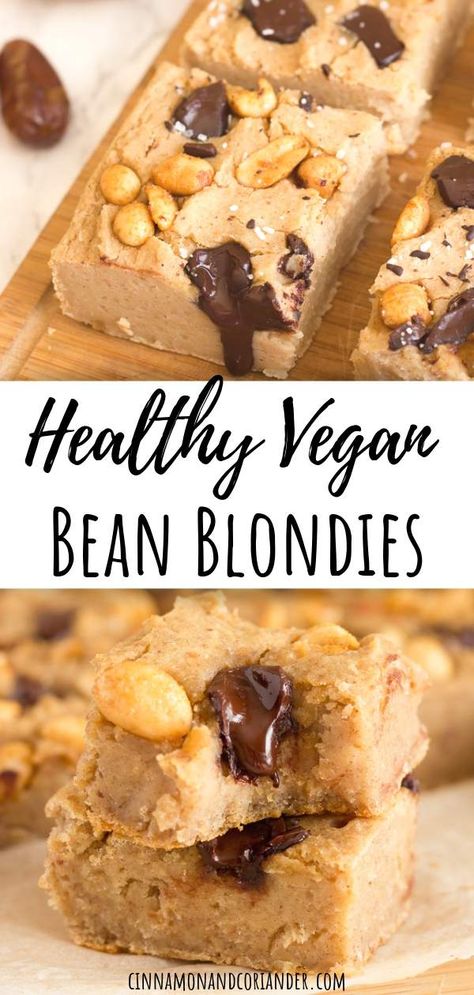 White Bean Blondies, Bean Blondies, Blondies Gluten Free, Vegan Blondies, Chocolate Chip Blondies, Sugar Free Vegan, Vegan Sugar, Guilt Free Dessert, Gluten Free Treats