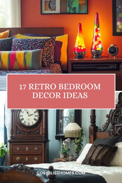 Looking to add a touch of nostalgia to your space? Explore these 17 retro bedroom decor ideas that will whisk you back to simpler times. Whether it's through fun lava lamps, groovy vintage travel posters, or classic furniture pieces that bring warmth and charm, you can transform your bedroom into a cozy retro retreat. Bring out the charm of yesteryears with playful color palettes, funky patterns, and vintage accents. Your dream of a nostalgic surprise is just a few decor changes away! Vintage Aesthetic Room Decor Ideas Retro, Retro Interior Design Bedroom, 70s Aesthetic Bedroom Decor, 70s Aesthetic Bedroom, Retro Decor Ideas, Modern Retro Bedroom, Retro Style Bedroom, Retro Bedroom Decor, Apartment Ideas Living Room