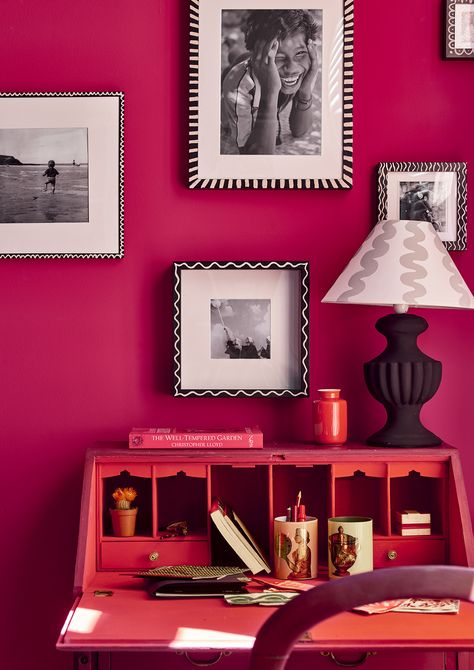 Bright Pink Wall Paint | Capri Pink | Annie Sloan Hot Pink Wall Paint, Annie Sloan Wall Paint, One Coat Paint, Pink Painted Walls, Hot Pink Walls, Pink Paint Colors, Chalk Paint Colors, Annie Sloan Paints, Wall Paint Colors