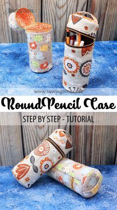 How To Make A Fabric Pencil Case, Round Pouch Diy, How To Sew A Cylinder Bag, Cylinder Bag Diy, Diy Sewing Pencil Case, Round Pencil Case, Pencil Cases Diy, Pencil Cases To Sew, Sew Pencil Pouch