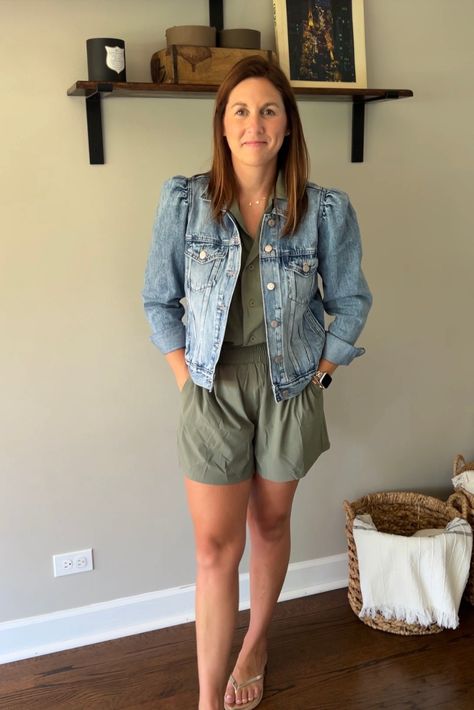 One romper, three ways to wear it. Pair it with a puff sleeve denim jacket and metallic sandals for casual brunches or date nights, or meet the teacher events Puff Sleeve Denim Jacket, Meet The Teacher, Soft Autumn, Date Nights, Metallic Sandals, Romper Outfit, The Teacher, Autumn Outfit, Date Night