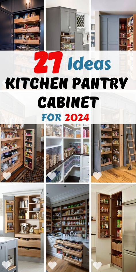 Discover the magic of a well-organized kitchen with our guide to kitchen pantry cabinets. From tall units that stretch to the fridge to built-in systems that keep everything in place, these ideas fuse function with fashion, providing a range of styles from minimalist to farmhouse. Larder Organisation Ideas, Kitchen Cabinet Tall Unit, Kitchen Armoire Pantry, Shallow Cabinets In Kitchen, Kitchen Cabinets With Pantry, Kitchen Tall Cabinet Ideas, Kitchen Pantry Cabinets Built Ins, Built In Pantry Ideas, Kitchen Pantry Ideas Cabinets