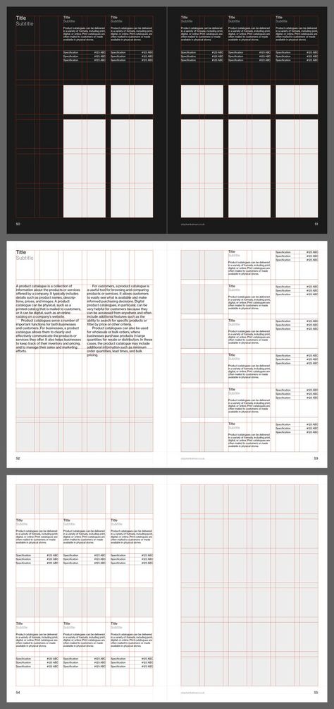 A5 grid system for product catalogues. Image shows visible grid A5 Layout Design, A5 Booklet Design Layout, Lighting Catalogue Design, Grid System Layout, House Layouts With Grid, Indesign Layout Templates, Product Catalogue Layout, Indesign Grid, Business Layout Design