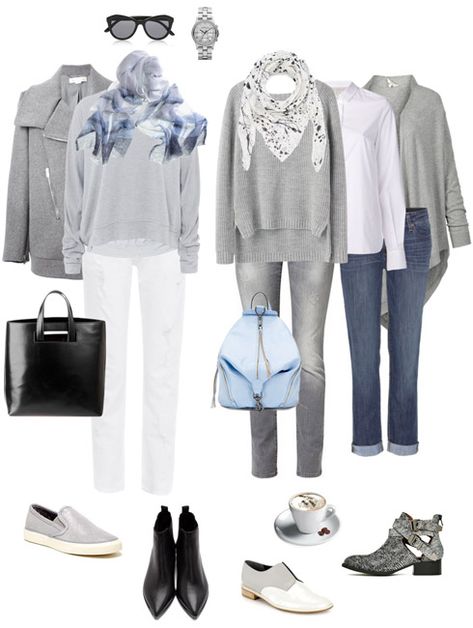 Ensemble: Casual Light Grey and White - YLF Grey Jeans Outfit, Ivory Jeans, Fashion Capsule Wardrobe, Over 60 Fashion, Casual Chique, Clothes And Shoes, 60 Fashion, Wardrobe Outfits, Grey Outfit