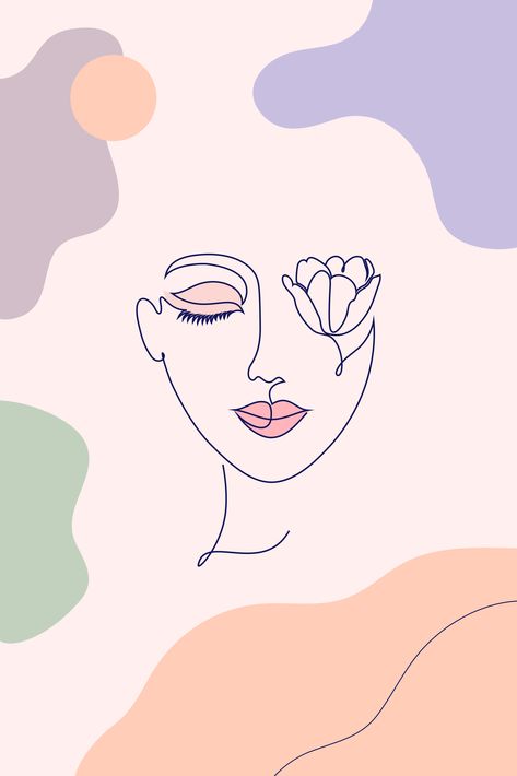 Face Line Drawing, Abstract Face Art, Soyut Sanat Tabloları, Iphone Wallpaper Pattern, Line Art Design, Outline Art, Abstract Line Art, Aesthetic Pastel Wallpaper, Art And Illustration