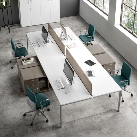 FUNNY - OFFICE FURNITURE on Behance Workstation Table, Luxury Office Furniture, Small Office Design, Office Design Inspiration, Modern Office Space, Office Interior Design Modern, Modern Office Interiors, Corporate Office Design, Modern Office Desk