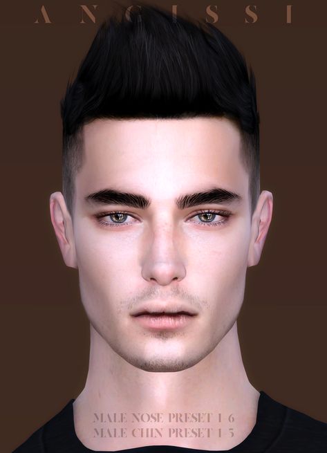 Male Presets| Nose1-6, Chin 1-5 | ANGISSI on Patreon Sims 4 Curly Hair, Sims 4 Cc Eyes, The Sims 4 Skin, Guys Eyebrows, Free Sims 4, Face Piercings, Sims 4 Body Mods, Sims 4 Cc Skin, Male Makeup