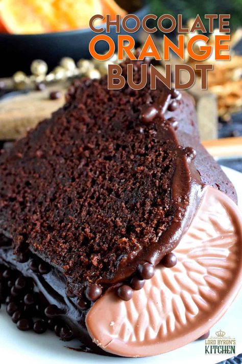 Chocolate Orange Bundt Cake - Lord Byron's Kitchen Bundt Cake Chocolate, Chocolate Orange Cookies, Orange Bundt Cake, Chocolate And Orange, Orange Chocolate Cake, Birthday Cake Decorating Ideas, Birthday Cakes For Her, Orange Cake Recipe, Christmas Cake Recipes