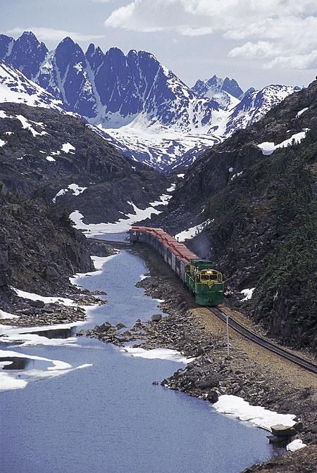 White Pass and Yukon Route - Pixdaus Snowy Train Tracks, Virginia Scenic Railway, Skagway Alaska Train, Skagway Alaska, Alaska Photos, Blue Ridge Scenic Railway, North To Alaska, Yukon Territory, Canada Photography