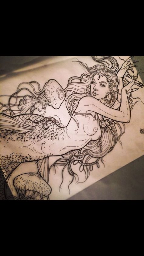 Siren Tattoo, Mermaid Tattoo Designs, Mermaid Artwork, Theme Tattoo, Mermaid Drawings, Mermaid Tattoo, Mermaid Tattoos, Dream Tattoos, Mermaid Art