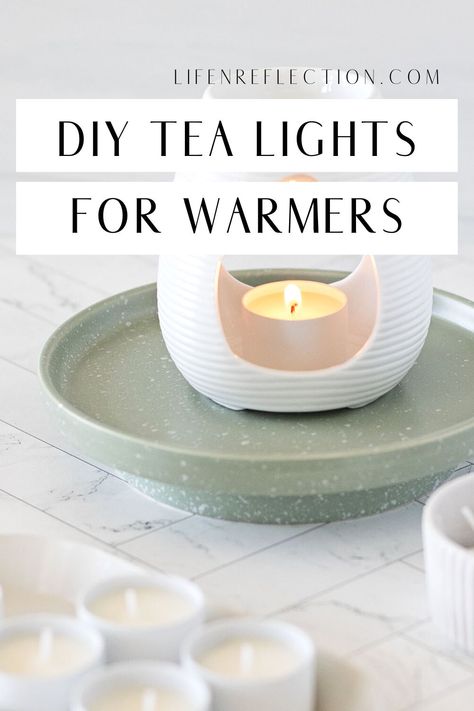 Create a cozy ambiance with these DIY tea light candles for warmers. Melt your favorite candle wax tarts or diffuse essential oils in an oil warmer. Clay Wax Melter Diy, Diy Wax Warmer, Wax Warmer Diy, Tea Lights Diy, Diy Food Candles, Diffuse Essential Oils, Favorite Candle, Food Spread, Candle Wax Warmer