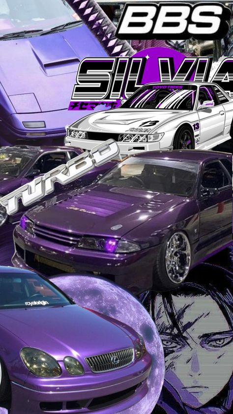 Jdm Background, Jdm Cars Aesthetic, Jdm Wallpaper Iphone 4k, Jdm Cars Wallpapers, Jdm Wallpapers, Purple Posters, Purple Cars, Jdm Tuning, Car Jdm