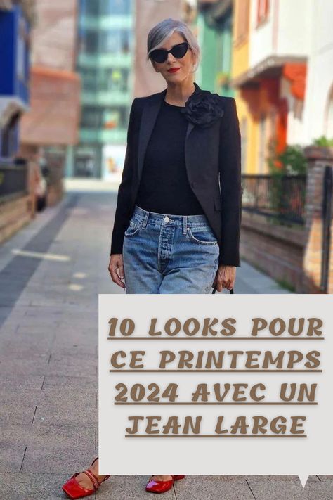 Pour un look plus audacieux, choisissez des ballerines rouges. Associez-les à un jean large au ton neutre pour mettre en valeur vos pieds et leur donner toute la proéminence de la tenue. Look Pantalon Large, Look Jean, Jean Large, Pantalon Large, Look Plus, Porter