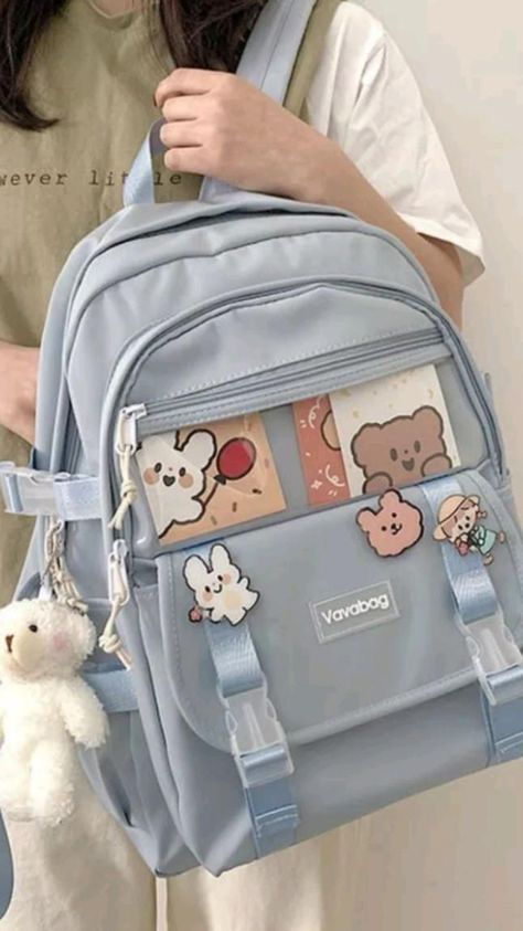 Mochila Kpop, Korean Bags, Anime Tote Bag, Cute School Bags, Stylish School Bags, Kawaii Bag, Cute School Stationary, Kawaii Bags, Kawaii Backpack