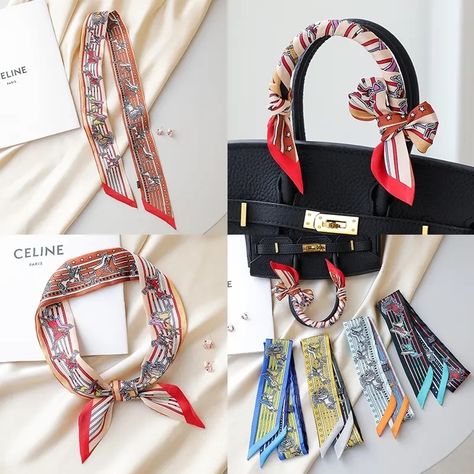 Horse Knight, Scarves Store, Small Silk Scarf, Luxury Scarf, Luxury Scarves, Ribbon Hair, Scarf Women, Bag Handle, Hair Band