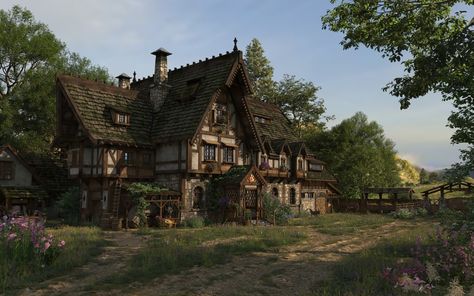 ArtStation - Tavern Fantasy Tavern, Beautiful Terrariums, Fantasy Places, Medieval Fantasy, Work On, Sleek Design, To Work, Concept Art, Character Art