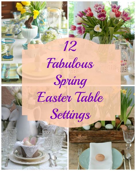 Sunday Brunch: 12 Spring Easter Table Settings Easter Lunch Table Decorations, Easter Dinner Table Setting Simple, Easy Easter Tablescapes, Easy Easter Table Settings, Easter Breakfast Table Decor, Easter Plate Setting, Diy Easter Table Decor, Easter Brunch Buffet Table Decorating Ideas, Easter Dinner Table Setting Centerpieces