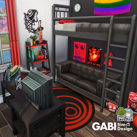 the sims 4 exterior || the sims 4 house || the sims 4 house interior || the sims 4 interior || house design || house inspo || bathroom design || kidsroom decor || family kidsroom inspo || kidsroom interior || kidsroom inspo || teenroom inspo || teen bedroom Sims 4 Geek Room, Boy Bloxburg Room, Sims 4 Kids Room Ideas, Sims 4 Teen Boy Room, Sims Teen Room, Sims 4 Boys Room, Sims 4 Teen Room, Sims 4 Teen Bedroom, Teen Bedroom Boy