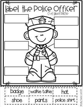 Safety Community Helpers Preschool, Police Officer Math Activities Preschool, Police Officer Worksheets Preschool, Police Officer Crafts For Toddlers, Pre K Community Helpers Activities, Police Preschool Crafts, Police Theme Preschool, Police Officer Preschool Activities, Police Officer Activities For Preschool