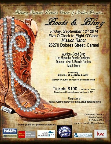 Come with your boots and bling Boots And Diamonds Party, Boots And Lace Theme Party, Boots And Bling Invitation, Boots And Pearls Party Theme, Boots And Bling Party Theme Decor, Western Theme Gala, Boots And Bling Gala, Boots And Bling Party Theme, Boots And Bling Party