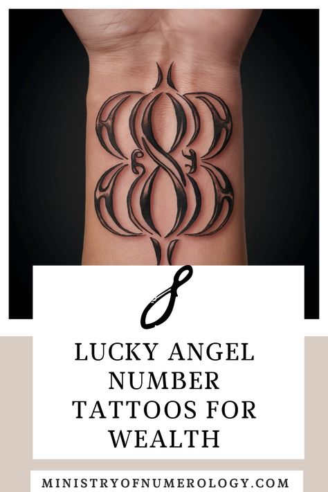 Discover how an 888 tattoo can attract endless prosperity. Click for design ideas and placement tips! #AngelNumberTattoo #AbundanceManifestation 11:59 Time Tattoo, Angel Numbers 888 Tattoo, Numerology Tattoo Ideas, Tattoo Numbers Ideas Design, 888 Tattoo Design, 1111 Tattoo Design, 369 Tattoo, 888 Tattoo Ideas, Prosperity Tattoo