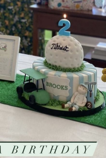 Golf Cakes For Kids, Golf First Birthday, Cakes For Kids, Golf Cake, Kids Themed Birthday Parties, Kids Cake, Baby Birthday, Party Cakes, Kids Birthday Party