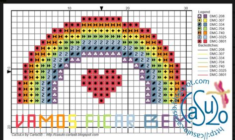 Rainbow Bright Cross Stitch, Cross Stitch Rainbow, Bright Cross Stitch, Rainbow Blocks, Cross Stitch Freebies, Crochet Flowers Free Pattern, Stitch Drawing, Rainbow Crafts, Baby Cross