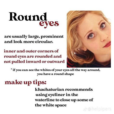 Round Eye Shape Makeup, Eye Makeup On Round Eyes, Make Up For Round Eyes, Round Eyes Makeup, Eyeliner For Round Eyes, Rounded Eyes, Dark Autumn Makeup, Makeup For Round Eyes, The Concept Wardrobe