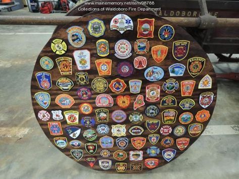 Patch Display Board, 2013 Police Patch Display Ideas, Police Patches Display, Coin Holder Military, Patch Display, Travel Display, Eagle Scout Ceremony, Patches Display, Cabin Room, National Park Patches