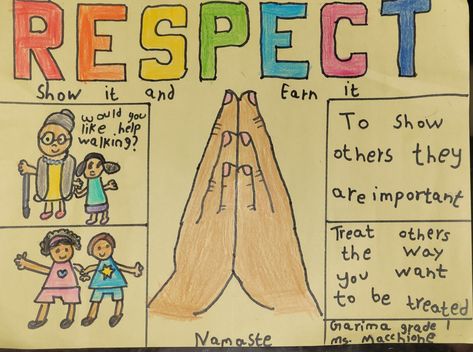 Respect Poster Ideas, Respect Drawing, Respect Poster, Respect Pictures, Respect Lessons, Kid Life, Interesting Facts About Yourself, Basic Drawing, Informational Writing