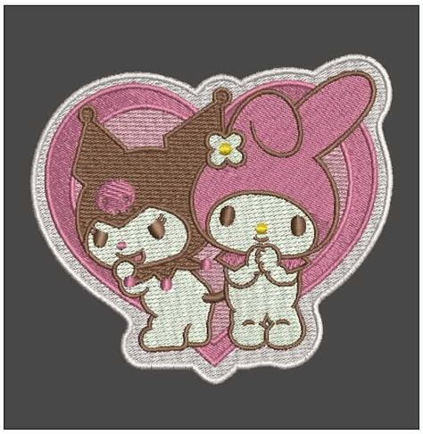 Sanrio Embroidery, Kuromi Embroidery, Diy Denim Jacket, Kuromi My Melody, Diy Jacket, Embroidery Digitizing, Patches Jacket, My Melody, Digital Embroidery