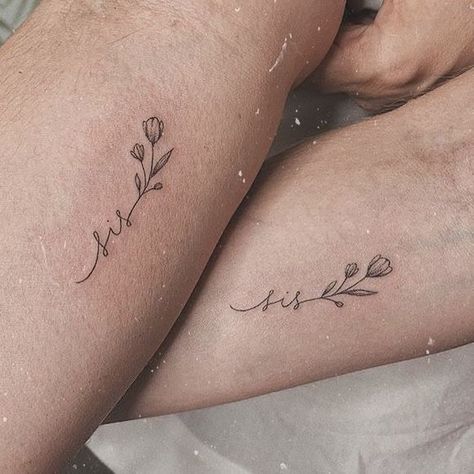 Delicate Matching Tattoos Simple, Small Simple Sister Tattoos, Simple Sisters Tattoo, Matching Sister Tattoos Simple, Mini Tats Sisters, Soul Sista Tattoo, Sparkle Tattoo Meaning, Best Friend Tattoos Wrist, Sister Tattoos For 2 Flowers