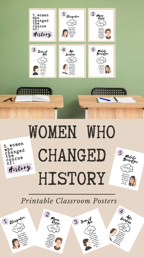 High School History Classroom Decorating, Social Studies Classroom Decor, Middle School History Classroom, Middle School Social Studies Classroom, Business Classroom, High School History Classroom, Feminist History, Teaching Classroom Decor, World History Classroom