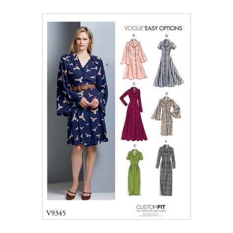 Vogue Patterns 9345 MISSES' DRESS sewing pattern Dress Pattern Ideas, Sleeve Variations, Sewing Project Ideas, Vogue Dress, Vogue Sewing, Vogue Pattern, Vogue Sewing Patterns, Miss Dress, Vogue Patterns