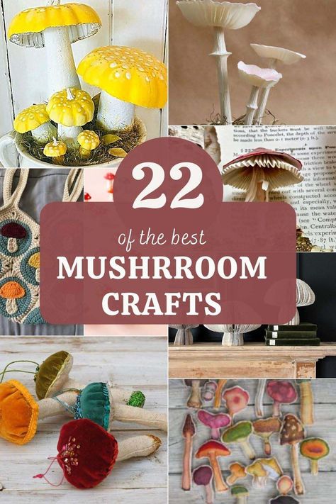 Diy Crafts Adults Project Ideas, Mushroom Crafts For Adults, Mushroom Gifts Ideas, Mushrooms Crafts Diy, Mushroom Crafts Diy How To Make, Summer Art Projects For Adults, Decorating With Mushrooms, Whimsical Diy Crafts, Make Mushrooms Decorations