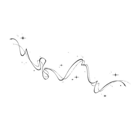 Dainty Star Tattoos For Women, Abstract Music Tattoo, Swirly Tattoo Designs, Swirly Tattoo, Border Tattoo, Sparkle Tattoo, Abstract Tattoo Ideas, Waist Tattoos, Horoscope Tattoos