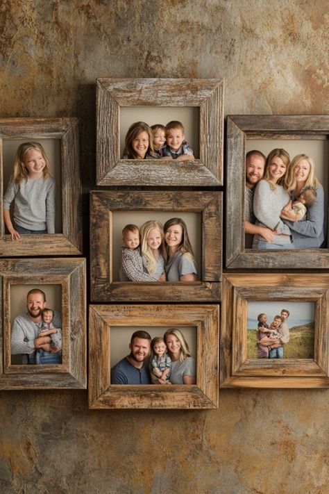 Make rustic picture frames from reclaimed wood for an eco-friendly, stylish way to display your photos. #ReclaimedWood #DIYFrames #RusticDecor Diy Multi Picture Frame, Picture Frame Making, Homemade Frames Diy, 5 X 7 Picture Frame Ideas, How To Frame A Picture, How To Make Picture Frames, How To Make A Frame, How To Make A Picture Frame, Homemade Picture Frame Ideas