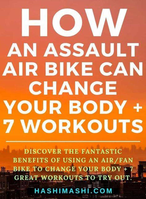 Assault bike benefits and workouts for body transformation - Discover the fantastic advantages of using an Air/Fan Bike to transform and condition your body + 7 great Assault bike workouts to try out. Fan Bike Workout, Airdyne Bike Workout, Air Bike, Rogue Echo Bike Workouts, Air Bike Workout, Airbike Workouts, Bike Workout, Lean Workout, Transformation Du Corps