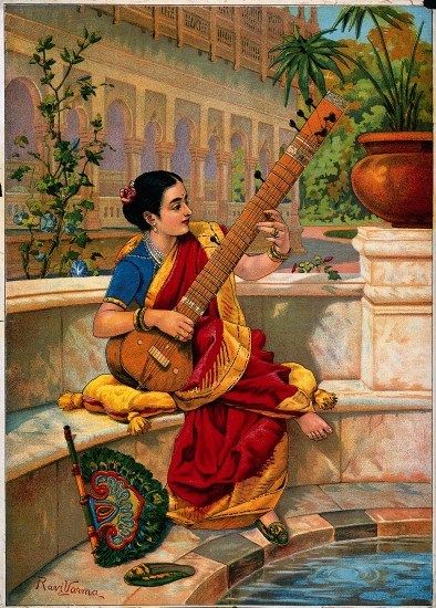 Ravivarma Paintings, Ravi Varma, Indian Illustration, South Asian Art, Indian Art Gallery, Beautiful Art Paintings, Indian Painting, Vedic Art, Female Art Painting