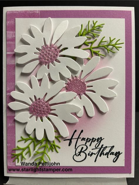 My Creative Corner!: Cheerful Daisies, Unbounded Love, Birthday Card, Stampin' Up! Cheerful Daisy, Cheerful Daisies, Handmade Greeting Card Designs, Stamping Projects, Floral Cards Design, Love Birthday, Daisy Cards, Simple Birthday Cards, Easy Birthday