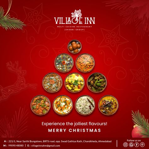 Christmas Post For Restaurant, Food Christmas Creative Ads, Christmas Creative Ads For Food, New Year Restaurant Creative Ads, Christmas Food Poster Design, Christmas Creatives Ads, Christmas Day Creative Ads, Christmas Food Poster, Merry Christmas Creative Ads