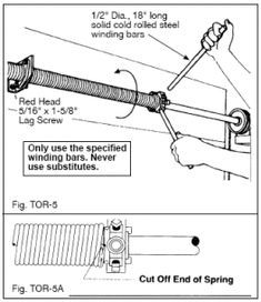 Installing and adjusting garage door torsion springs Garage Door Glass, Woodshed Ideas, Canada Saskatchewan, Garage Door Spring Replacement, Single Garage Door, Garage Projects, Garage Door Maintenance, Glass Sliding Doors, Overhead Garage Door