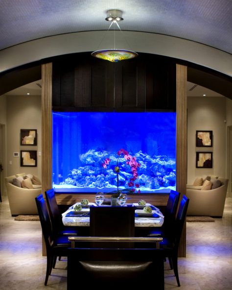 Jeffrey Shah luxury home Aquarium Mural, Wall Aquarium, Amazing Aquariums, Cool Fish Tanks, Fish Tank Design, Saltwater Fish Tanks, Led Bleu, Salt Water Fish, Home Aquarium