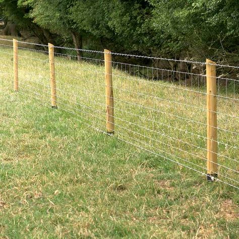 Goat Fencing Ideas, Cow Panel Fence, Metal Post Fence, Cattle Fence Ideas, T Post Fence Ideas, Cedar Post Fence, Farm Fence Ideas, No Climb Horse Fence, Property Fence