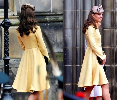 Lady Aesthetic, Looks Kate Middleton, Kate Middleton Hair, Princesa Real, Vintage Curls, Kate Middleton Photos, Well Dressed Women, Yellow Hat, Kate Middleton Style