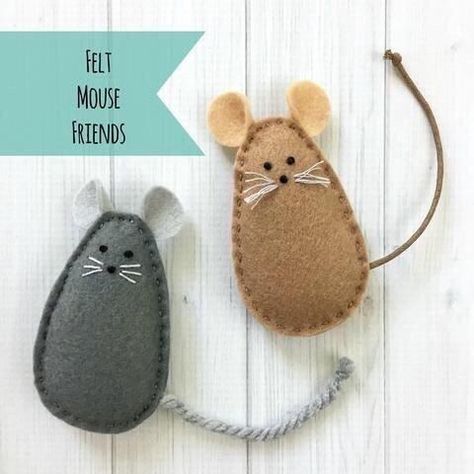 Homemade Cat Toys, Diy Cat Toys, Felt Christmas Decorations, Felt Mouse, Felt Patterns, Felt Cat, Felt Decorations, Cat Crafts, Sewing Toys