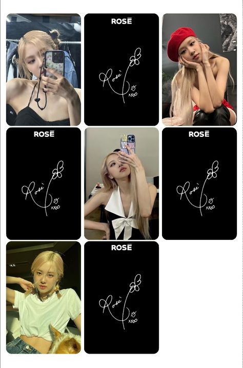 Rose Blackpink Photocard Template, Rose Photocards Printable, Card Rosé Blackpink, Rose Blackpink Photocard, Lomo Card Blackpink, Blackpink Photocard Template, Blackpink Fotocard, Rose Photocard, Rose Pc