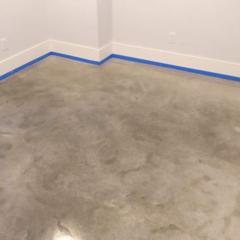 Concrete Floors Sunroom, Family Room Concrete Floors, Treated Concrete Floors, Sealed Concrete Basement Floor, Concrete Floor Coatings Basement, Cement Floor Finishes, Cement Indoor Floors, Basement With Painted Concrete Floors, Unfinished Concrete Floors